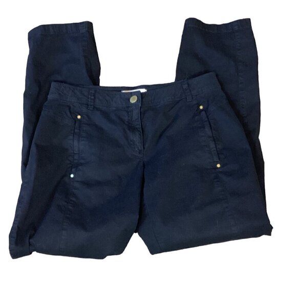 Chico's Black Cotton Spandex Black Chino Pant Zip Pocket Sz 000 XS/0 #287i - Picture 6 of 9